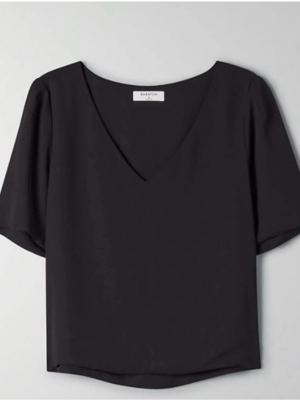 Babaton Randy Black V-Neck Short Sleeve Blouse - Picture 1 of 5